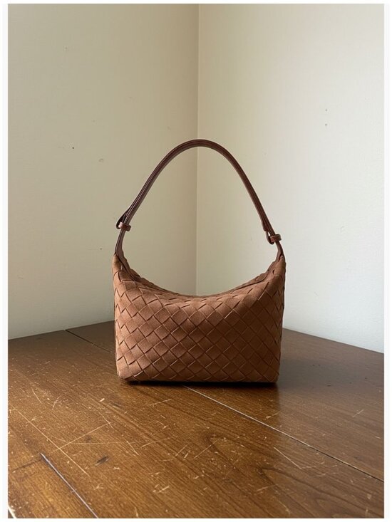 Handbags - Vegan Leather Woven Shoulder Bag Hobo Purse Satchel